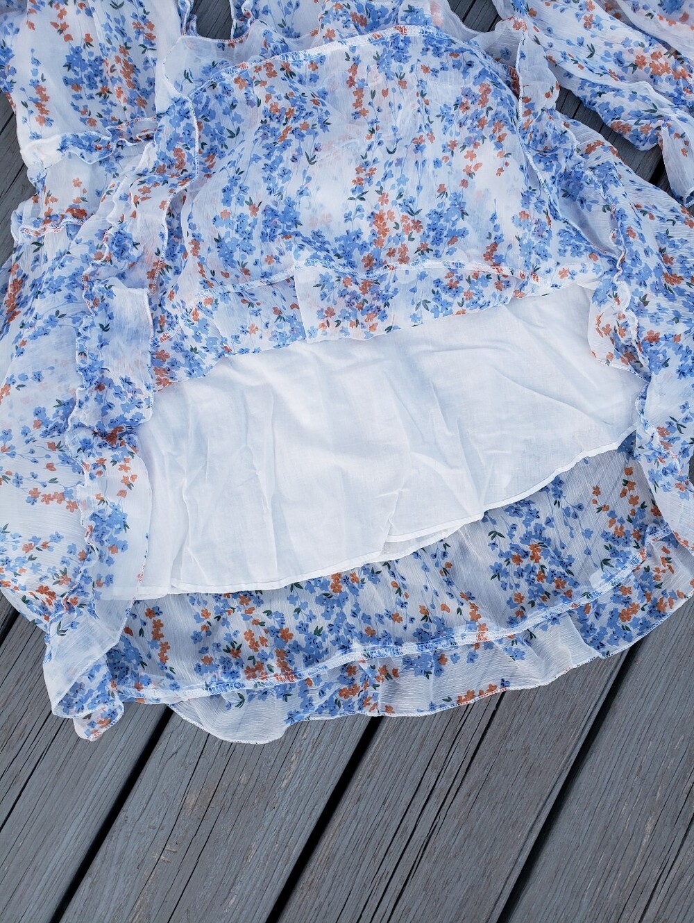 Floral Ruffled Mini Dress - Size Medium - Picture 4 of 11